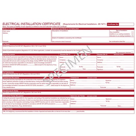 electrical box certificate|electrical installation certificate bs7671.